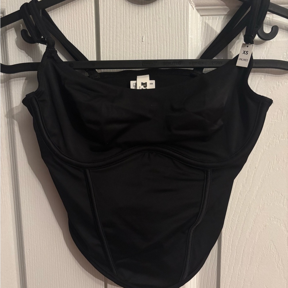 PINK Victoria's Secret Black Corset Top